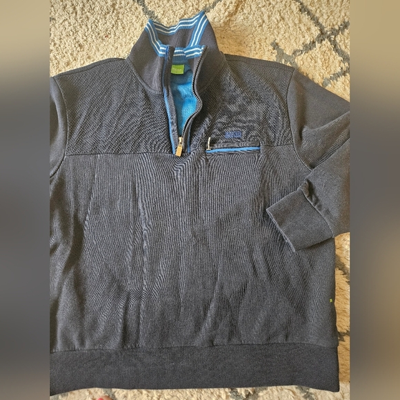 Hugo Boss Other - Hugo Boss Casual Pullover 1/3 Zip With Elbow Patches Size Xl